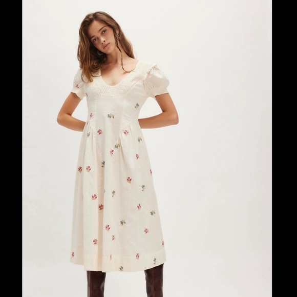 free people maisie midi dress sugar swizzle - Picture 5 of 5